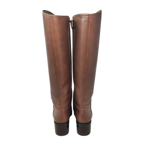 Tory Burch Fulton 55MM Heeled Boot Silky Leather Topo Brown 31148386 Size 7.5 - Picture 6 of 12